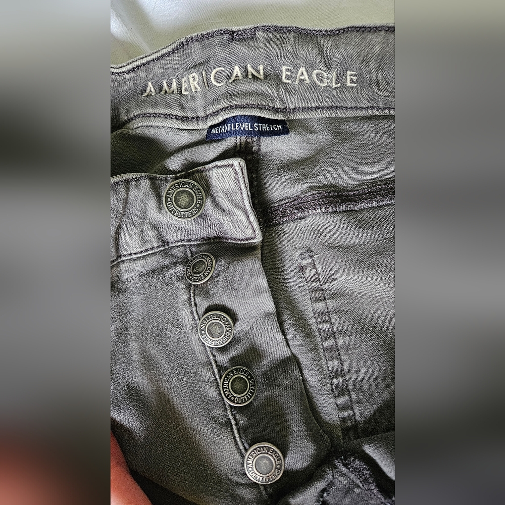 AMERICAN EAGLE Womens Ne(x)t Level Stretch Button Fly1 Hi Rise Jeggings 10